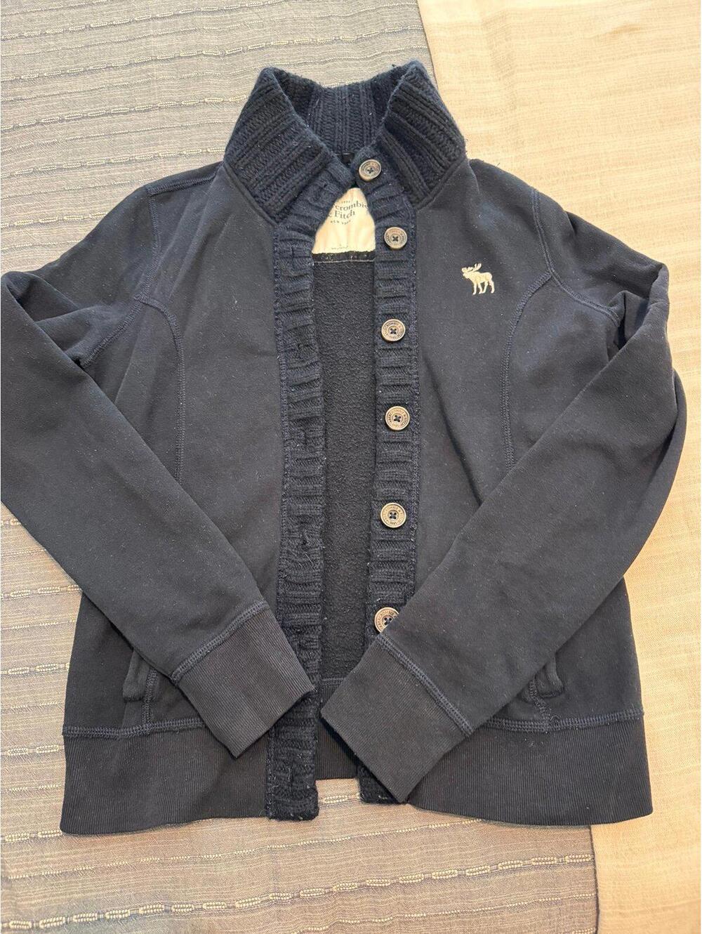 Abercrombie and Fitch vintage button up cardigan navy blue